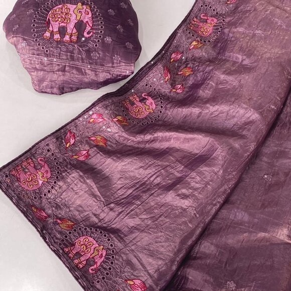 SILK EMBROIDERY SAREE - Picture 10 of 14